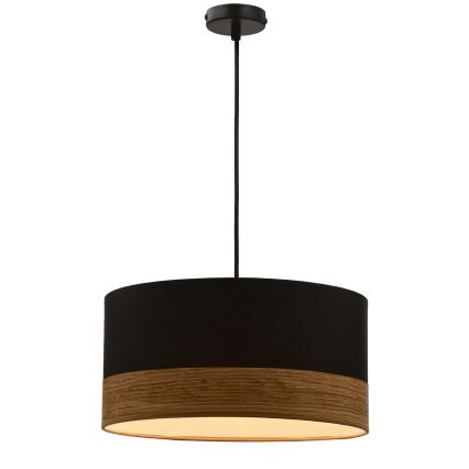 Κρεμαστό φωτιστικό οροφής PORTO 1xE27/60W/230V μαύρο/καφέ