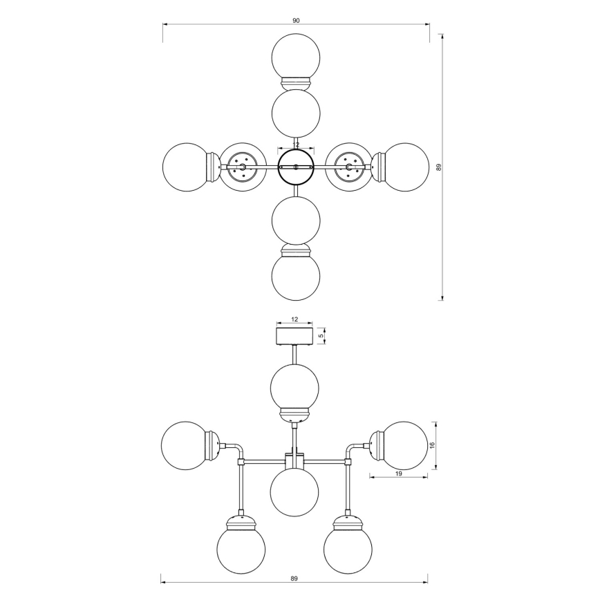 Κρεμαστό φωτιστικό οροφής πολύφωτο HYDRO 8xE14/60W/230V