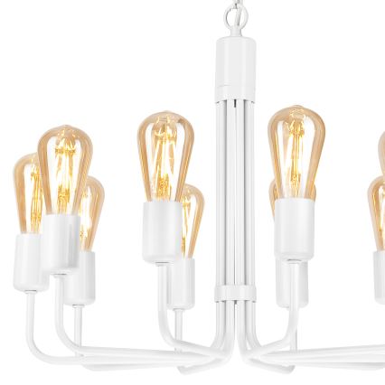 Κρεμαστό φωτιστικό οροφής πολύφωτο TIFFANY 10xE27/60W/230V λευκό