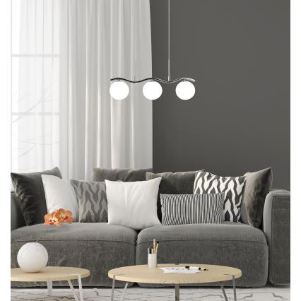 Κρεμαστό φωτιστικό οροφής RAMON 3xG9/40W/230V γυαλιστερό χρώμιο