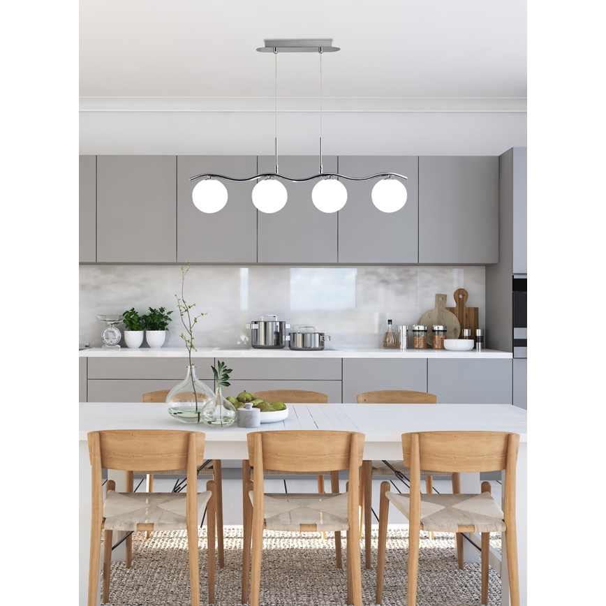 Κρεμαστό φωτιστικό οροφής RAMON 4xG9/40W/230V γυαλιστερό χρώμιο