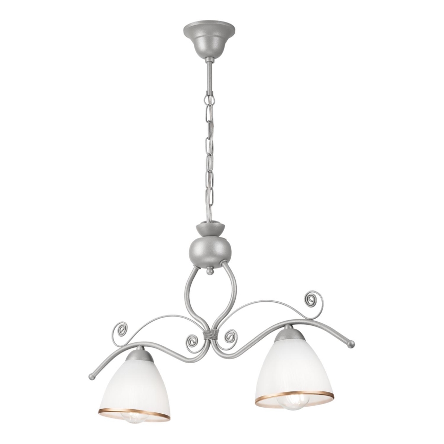 Κρεμαστό φωτιστικό οροφής RETRO 2xE27/60W/230V ασημί