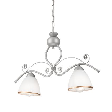 Κρεμαστό φωτιστικό οροφής RETRO 2xE27/60W/230V ασημί