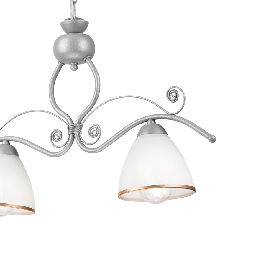 Κρεμαστό φωτιστικό οροφής RETRO 2xE27/60W/230V ασημί