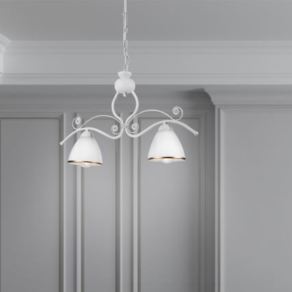 Κρεμαστό φωτιστικό οροφής RETRO 2xE27/60W/230V λευκό ματ