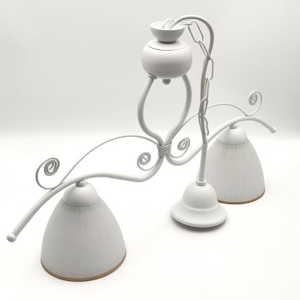 Κρεμαστό φωτιστικό οροφής RETRO 2xE27/60W/230V λευκό ματ