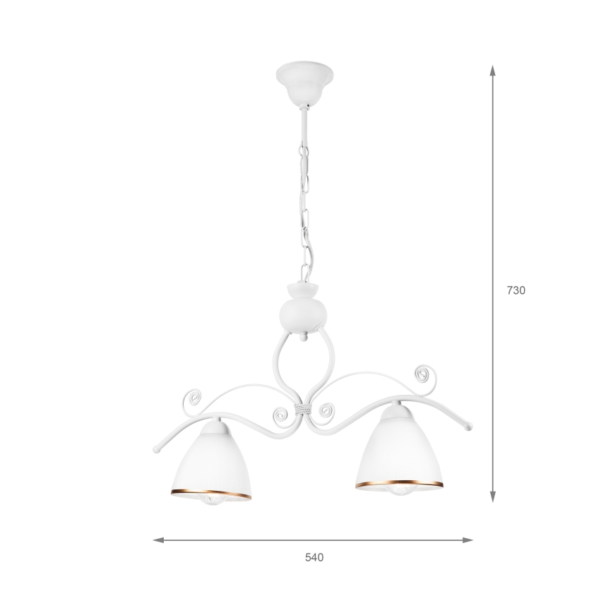 Κρεμαστό φωτιστικό οροφής RETRO 2xE27/60W/230V λευκό ματ