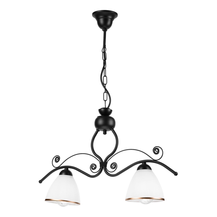 Κρεμαστό φωτιστικό οροφής RETRO 2xE27/60W/230V ματ μαύρο