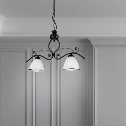 Κρεμαστό φωτιστικό οροφής RETRO 2xE27/60W/230V ματ μαύρο