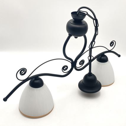 Κρεμαστό φωτιστικό οροφής RETRO 2xE27/60W/230V ματ μαύρο