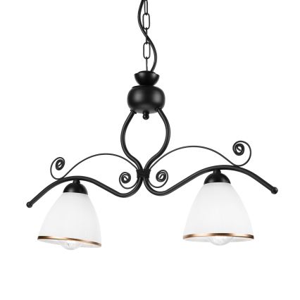 Κρεμαστό φωτιστικό οροφής RETRO 2xE27/60W/230V ματ μαύρο