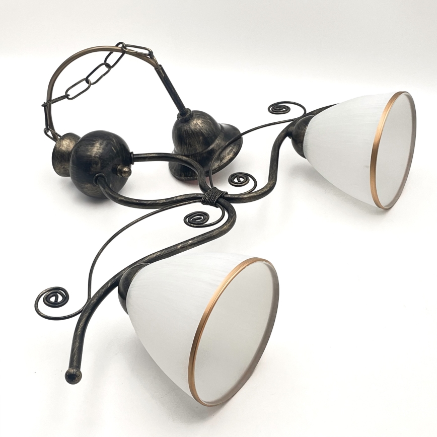 Κρεμαστό φωτιστικό οροφής RETRO 2xE27/60W/230V μπρονζέ/πατίνα