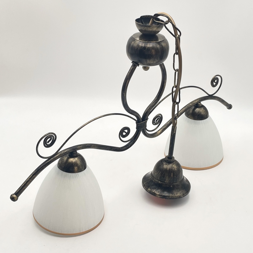 Κρεμαστό φωτιστικό οροφής RETRO 2xE27/60W/230V μπρονζέ/πατίνα