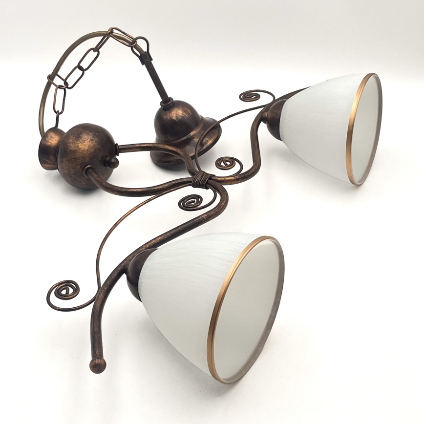 Κρεμαστό φωτιστικό οροφής RETRO 2xE27/60W/230V χαλκός/πατίνα