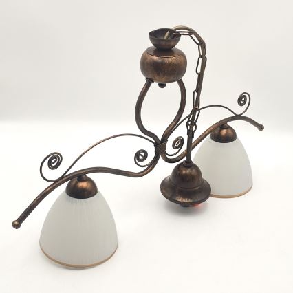 Κρεμαστό φωτιστικό οροφής RETRO 2xE27/60W/230V χαλκός/πατίνα