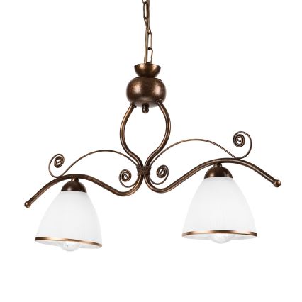 Κρεμαστό φωτιστικό οροφής RETRO 2xE27/60W/230V χαλκός/πατίνα