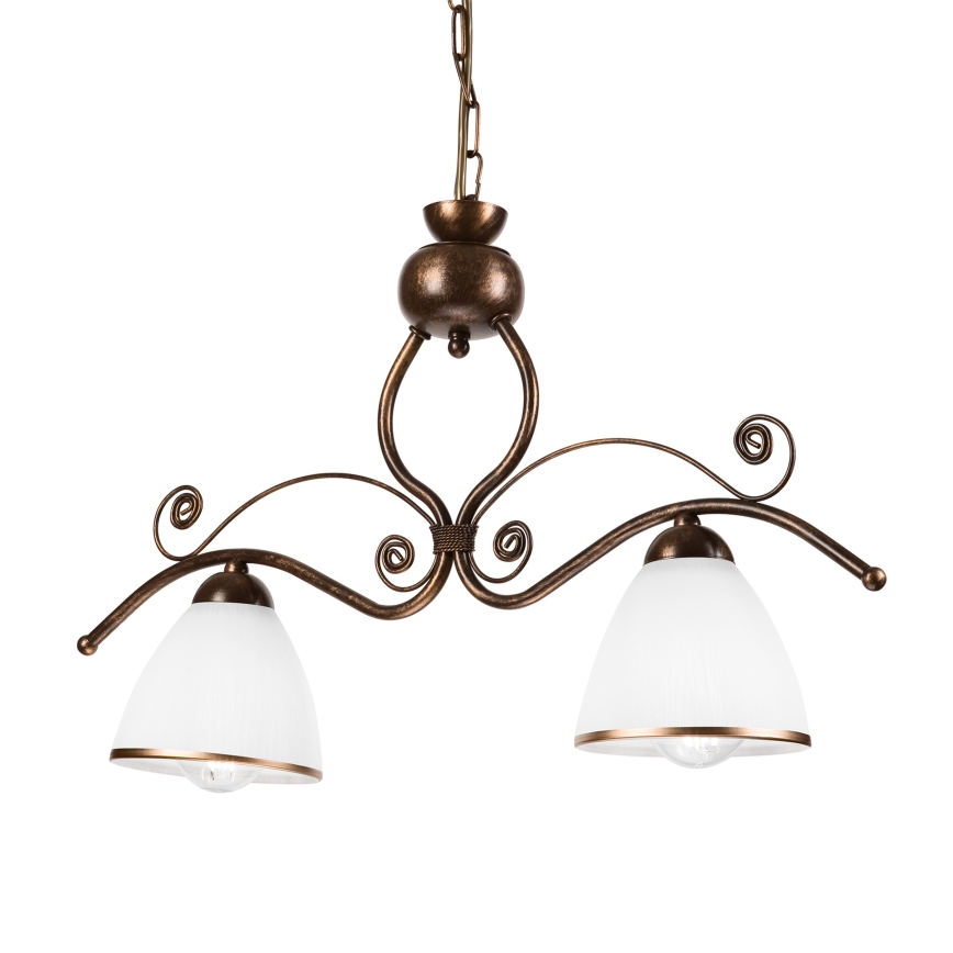 Κρεμαστό φωτιστικό οροφής RETRO 2xE27/60W/230V χαλκός/πατίνα