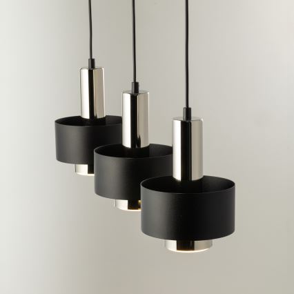 Κρεμαστό φωτιστικό οροφής RIF LUX 3xGX53/12W/230V μαύρο/γυαλιστερό χρώμιο