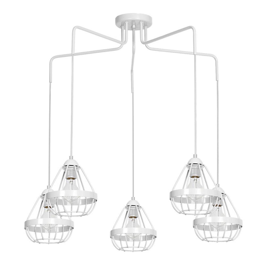 Κρεμαστό φωτιστικό οροφής RING 5xE27/60W/230V spider λευκό