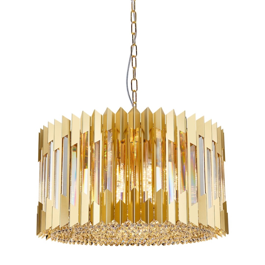 Κρεμαστό φωτιστικό οροφής RITZ 12xE14/40W/230V διάμετρος 54 cm χρυσό