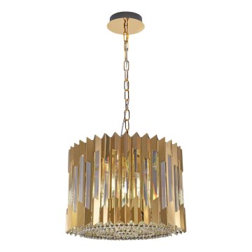 Κρεμαστό φωτιστικό οροφής RITZ 7xE14/40W/230V διάμετρος 42 cm χρυσό