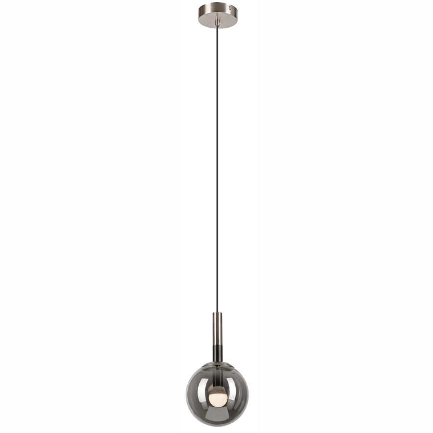Κρεμαστό φωτιστικό οροφής ROLLO 1xE14/5W/230V ματ χρώμιο/φιμέ