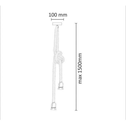 Κρεμαστό φωτιστικό οροφής ROPE 2xE27/12W/230V