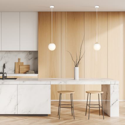 Κρεμαστό φωτιστικό οροφής ROYAL 1xE14/10W/230V διάμετρος 14 cm λευκό