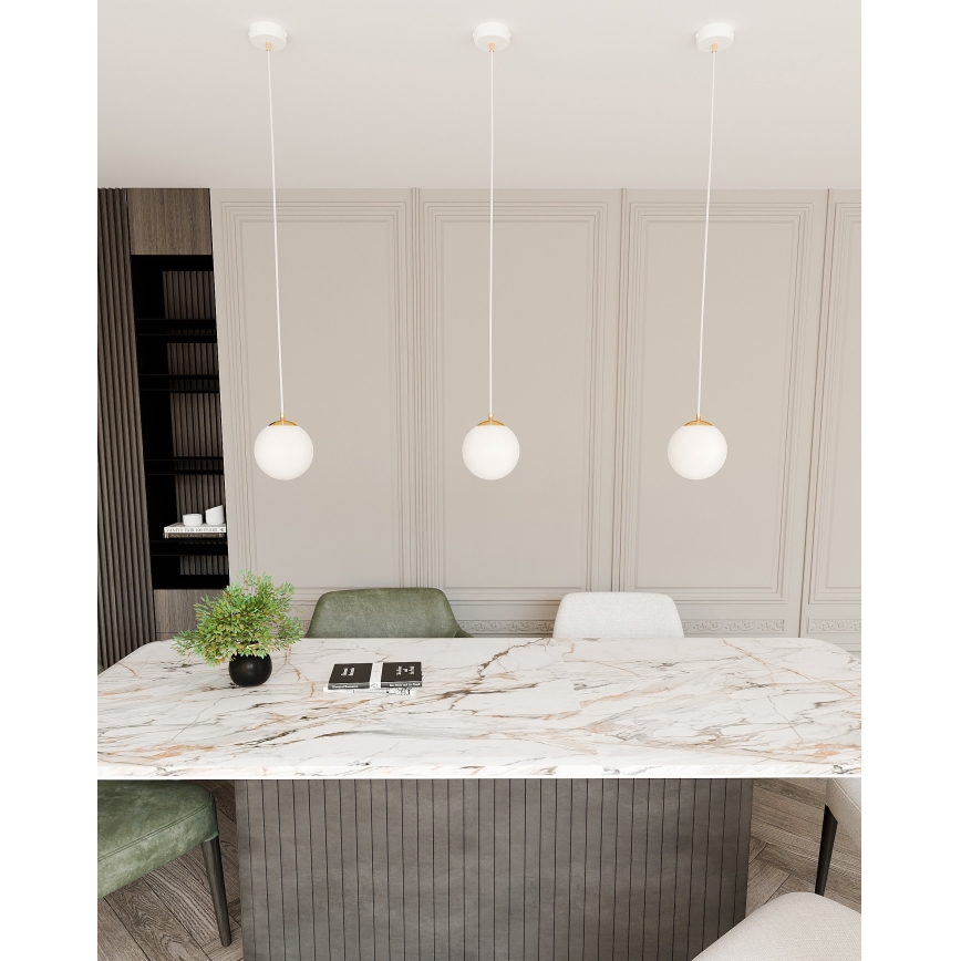 Κρεμαστό φωτιστικό οροφής ROYAL 1xE14/10W/230V διάμετρος 14 cm λευκό