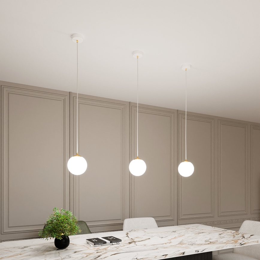 Κρεμαστό φωτιστικό οροφής ROYAL 1xE14/10W/230V διάμετρος 14 cm λευκό