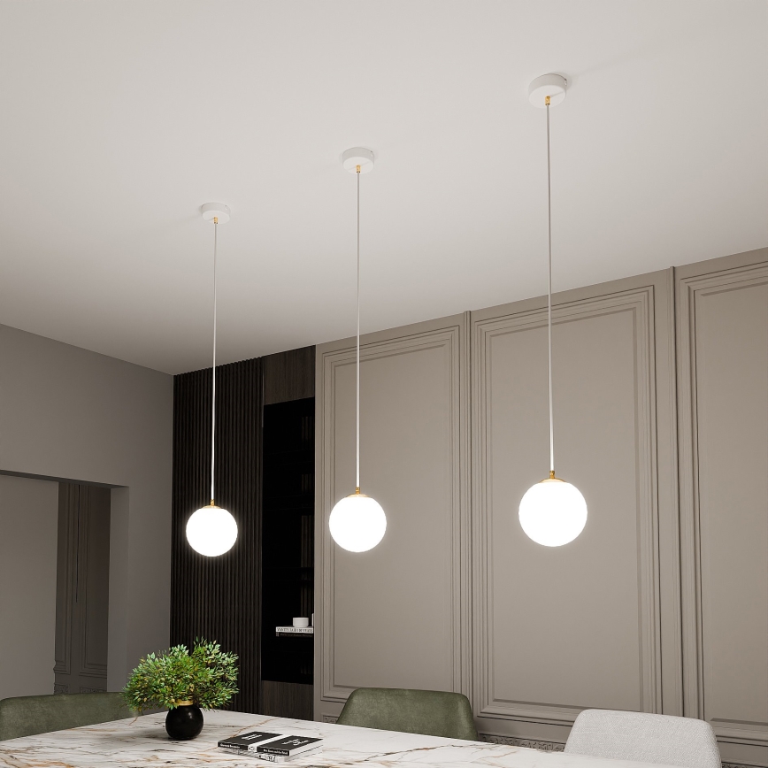 Κρεμαστό φωτιστικό οροφής ROYAL 1xE14/10W/230V διάμετρος 14 cm λευκό