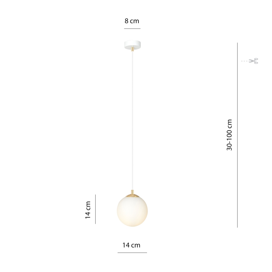 Κρεμαστό φωτιστικό οροφής ROYAL 1xE14/10W/230V διάμετρος 14 cm λευκό