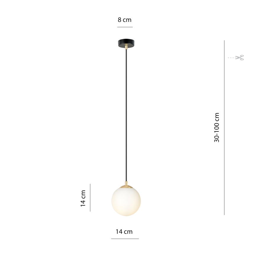 Κρεμαστό φωτιστικό οροφής ROYAL 1xE14/10W/230V διάμετρος 14 cm μαύρο