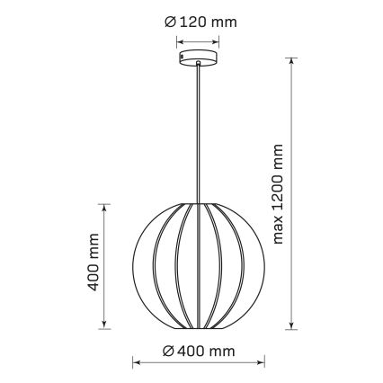 Κρεμαστό φωτιστικό οροφής SENSAI 1xE27/20W/230V διάμετρος 40 cm μαύρο