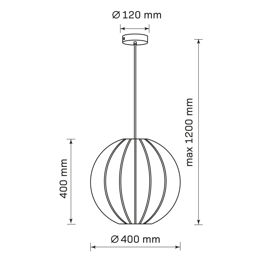 Κρεμαστό φωτιστικό οροφής SENSAI 1xE27/20W/230V διάμετρος 40 cm μαύρο