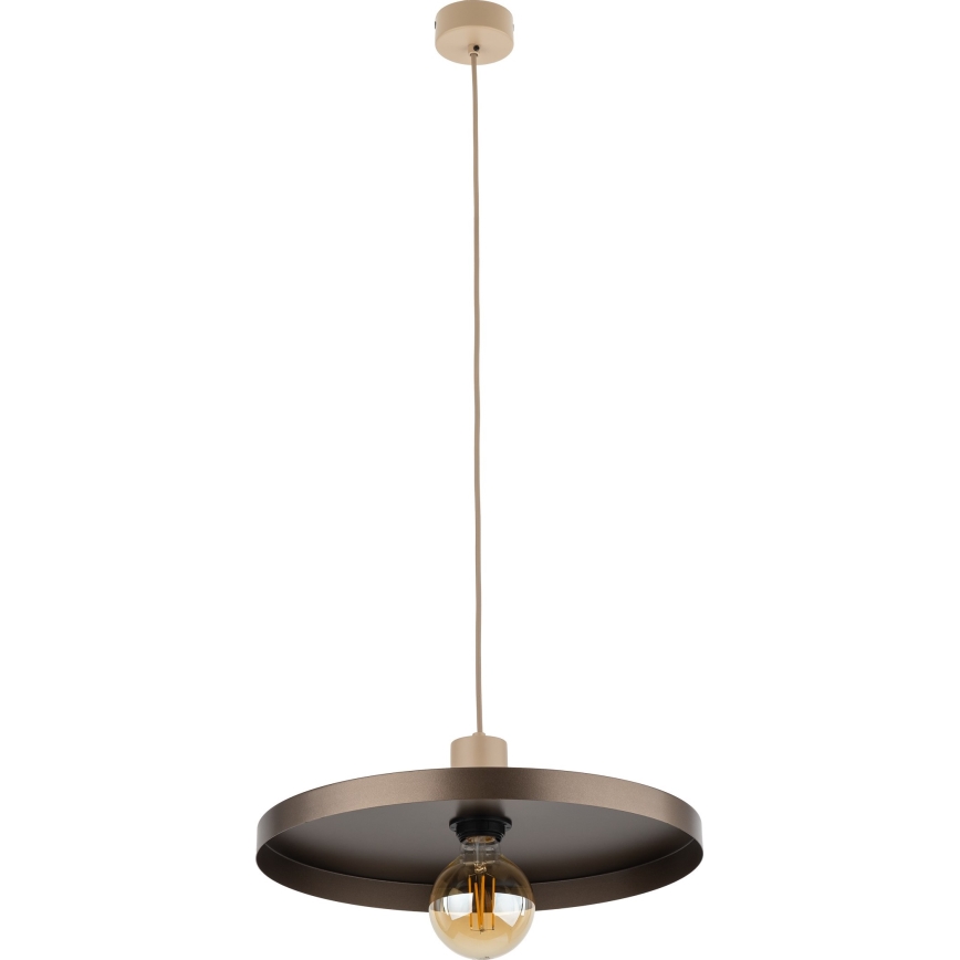 Κρεμαστό φωτιστικό οροφής SILA 1xE27/15W/230V διάμετρος 40 cm καφέ/μπεζ