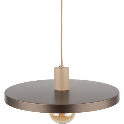 Κρεμαστό φωτιστικό οροφής SILA 1xE27/15W/230V διάμετρος 40 cm καφέ/μπεζ