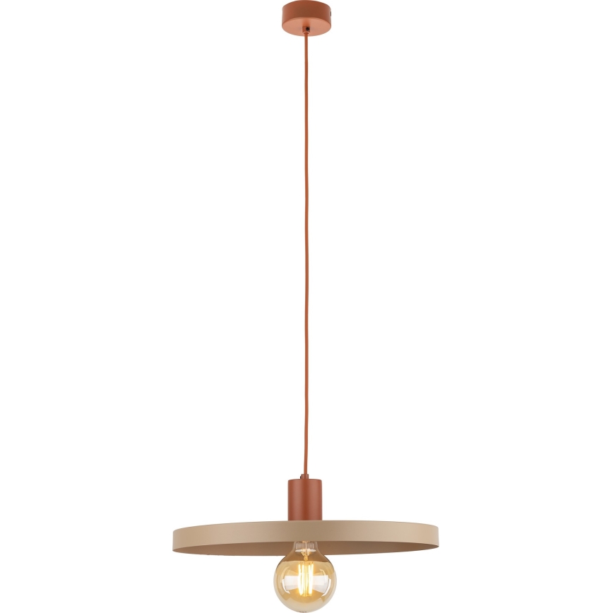 Κρεμαστό φωτιστικό οροφής SILA 1xE27/15W/230V διάμετρος 40 cm μπεζ/τούβλο