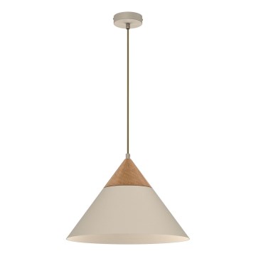 Κρεμαστό φωτιστικό οροφής SINGLE 1xE27/15W/230V μπεζ/οξιά