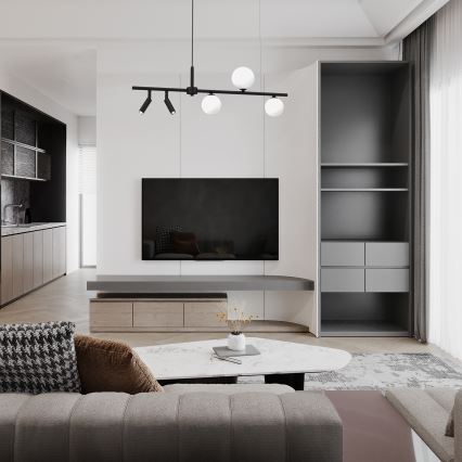 Κρεμαστό φωτιστικό οροφής SIRIO 5xG9/25W/230V μαύρο