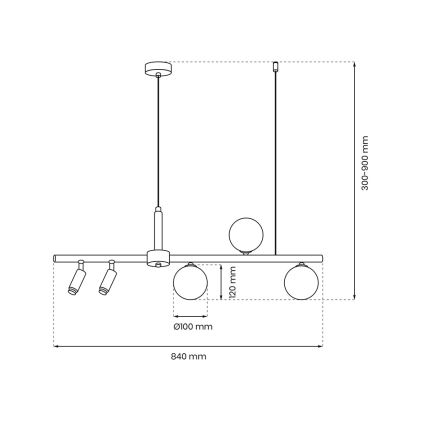 Κρεμαστό φωτιστικό οροφής SIRIO 5xG9/25W/230V μαύρο