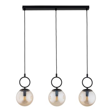 Κρεμαστό φωτιστικό οροφής SITRO 3xE14/10W/230V μαύρο/φιμέ μπεζ