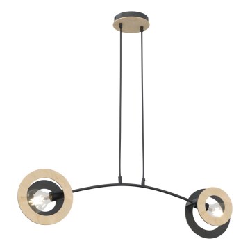 Κρεμαστό φωτιστικό οροφής SKIVA 2xE27/15W/230V μαύρο/μπεζ