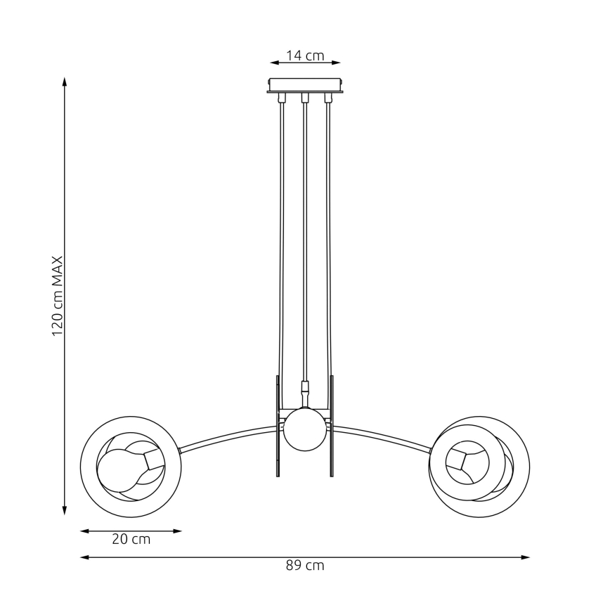 Κρεμαστό φωτιστικό οροφής SKIVA 4xE27/15W/230V μαύρο/μπεζ