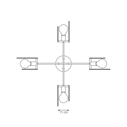 Κρεμαστό φωτιστικό οροφής SKIVA 4xE27/15W/230V μαύρο/μπεζ