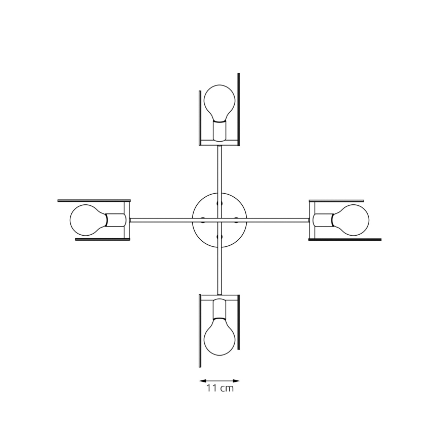 Κρεμαστό φωτιστικό οροφής SKIVA 4xE27/15W/230V μαύρο/μπεζ