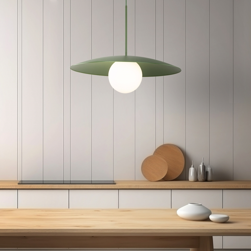 Κρεμαστό φωτιστικό οροφής SLATE 1xE27/15W/230V διάμετρος 65 cm πράσινο