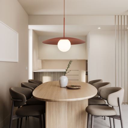 Κρεμαστό φωτιστικό οροφής SLATE 1xE27/15W/230V διάμετρος 65 cm τούβλο