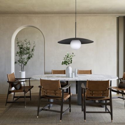 Κρεμαστό φωτιστικό οροφής SLATE 1xE27/15W/230V διάμετρος 65 cm μαύρο