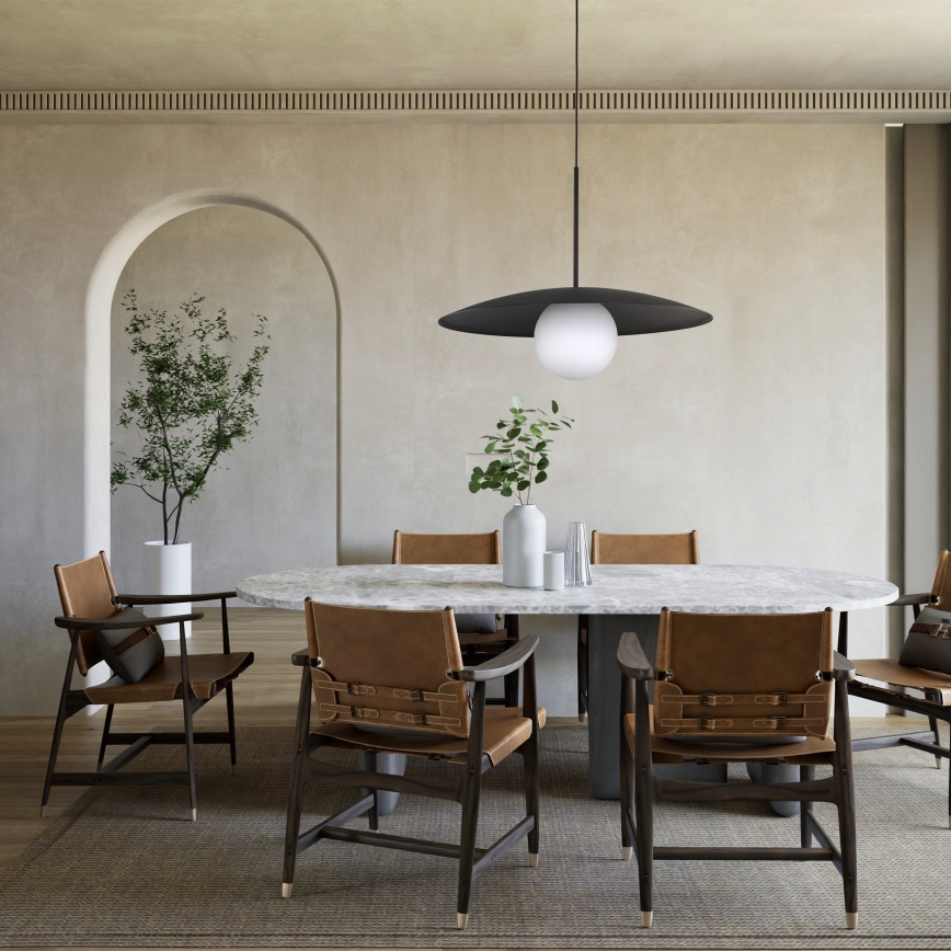 Κρεμαστό φωτιστικό οροφής SLATE 1xE27/15W/230V διάμετρος 65 cm μαύρο